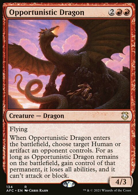 Opportunistic Dragon, Forgotten Realms Commander #134, Magic: The Gathering card