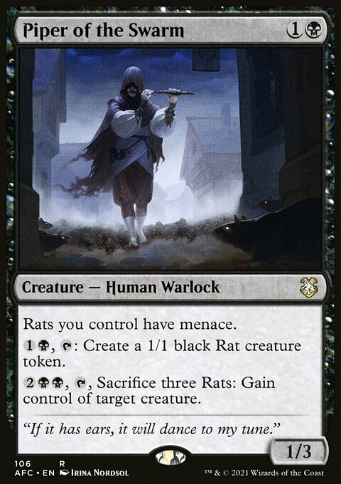Piper of the Swarm, Forgotten Realms Commander #106, Magic: The Gathering card