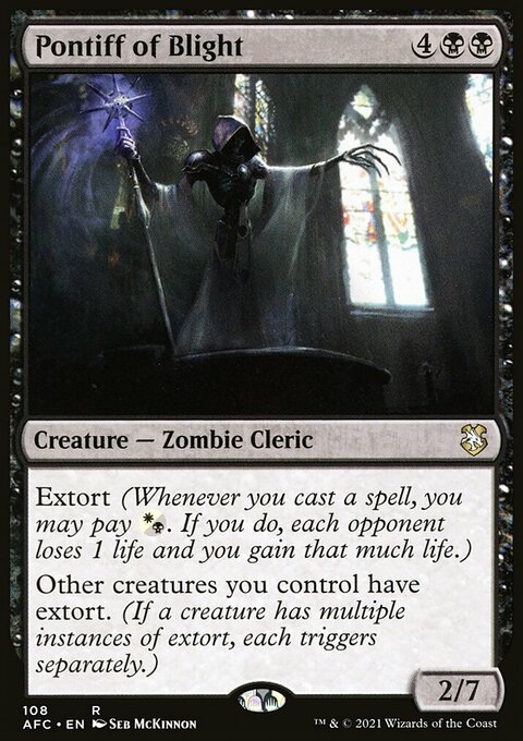 Pontiff of Blight, Forgotten Realms Commander #108, Magic: The Gathering card