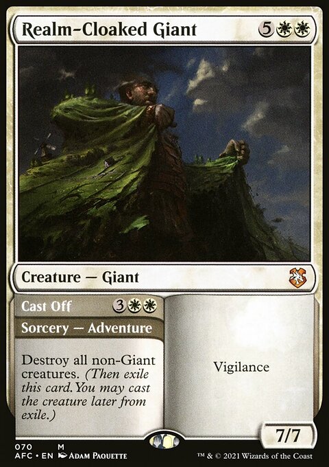 Realm-Cloaked Giant // Cast Off, Forgotten Realms Commander #70, Magic: The Gathering card