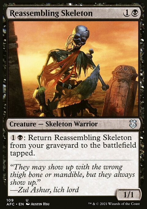 Reassembling Skeleton, Forgotten Realms Commander #109, Magic: The Gathering card