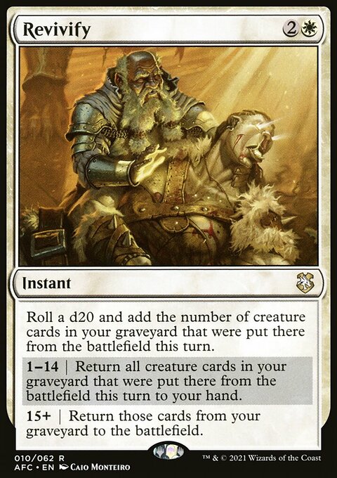 Revivify, Forgotten Realms Commander #10, Magic: The Gathering card