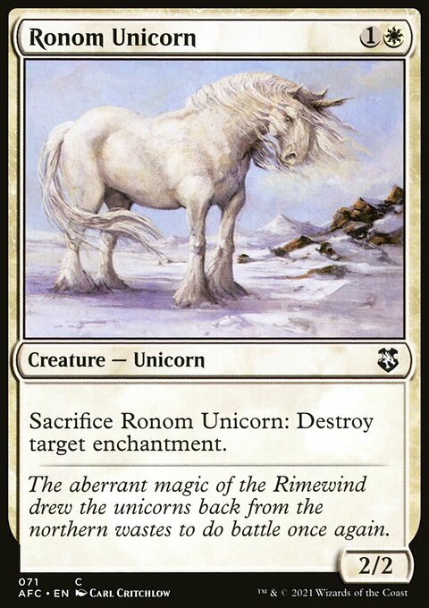 Ronom Unicorn, Forgotten Realms Commander #71, Magic: The Gathering card