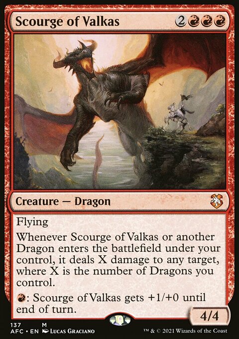 Scourge of Valkas, Forgotten Realms Commander #137, Magic: The Gathering card