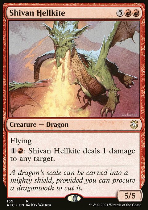 Shivan Hellkite, Forgotten Realms Commander #139, Magic: The Gathering card