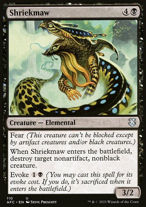 Shriekmaw, Forgotten Realms Commander #110, Magic: The Gathering card