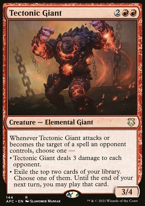 Tectonic Giant, Forgotten Realms Commander #144, Magic: The Gathering card