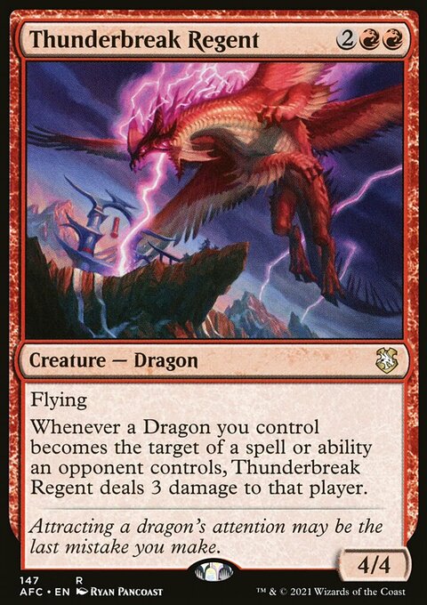 Thunderbreak Regent, Forgotten Realms Commander #147, Magic: The Gathering card