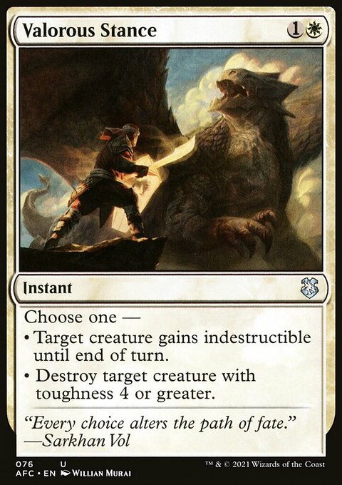 Valorous Stance, Forgotten Realms Commander #76, Magic: The Gathering card