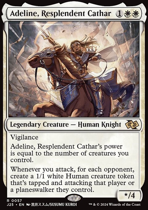Adeline, Resplendent Cathar, Foundations Jumpstart #57, Magic: The Gathering card