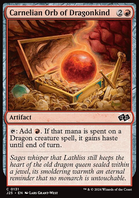 Carnelian Orb of Dragonkind, Foundations Jumpstart #131, Magic: The Gathering card