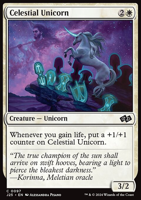 Celestial Unicorn, Foundations Jumpstart #97, Magic: The Gathering card