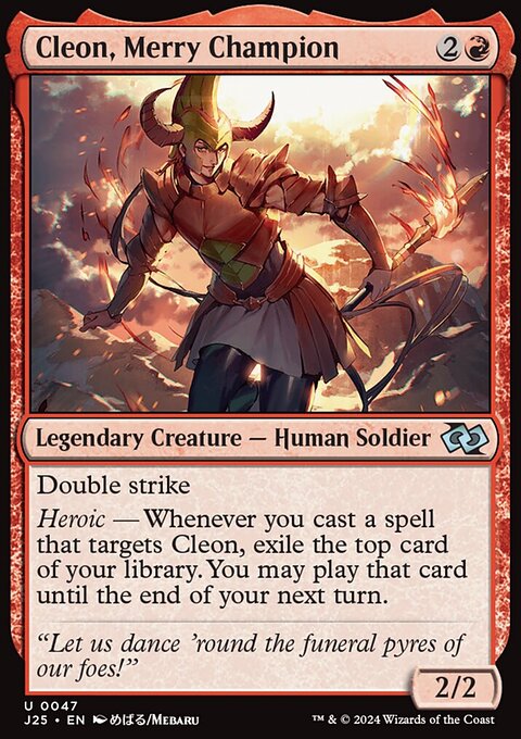 Cleon, Merry Champion, Foundations Jumpstart #47, Magic: The Gathering card