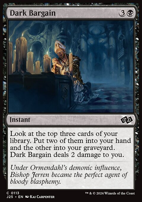 Dark Bargain, Foundations Jumpstart #113, Magic: The Gathering card