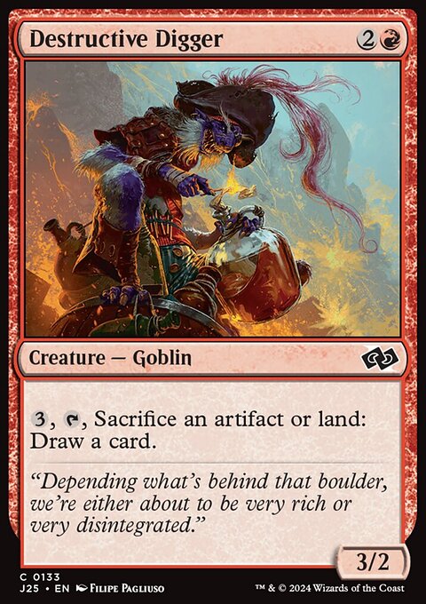 Destructive Digger, Foundations Jumpstart #133, Magic: The Gathering card