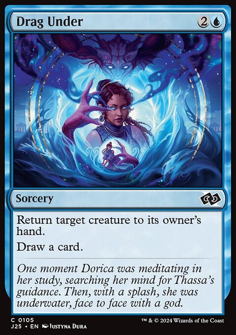 Drag Under, Foundations Jumpstart #105, Magic: The Gathering card