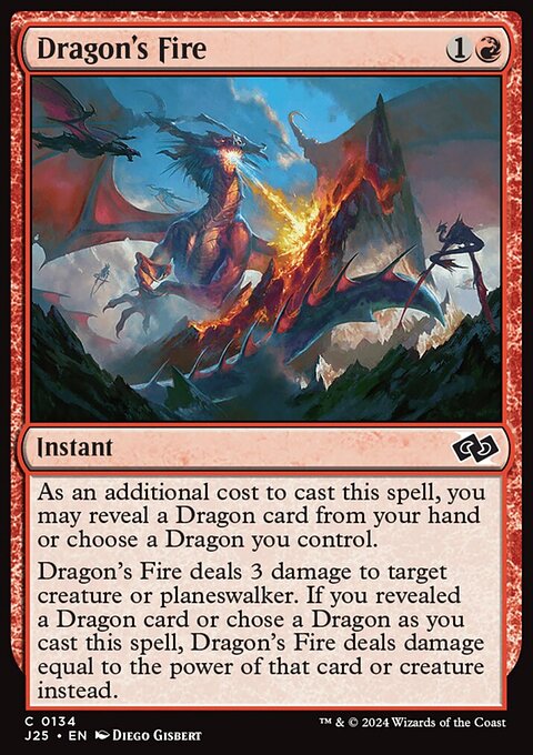 Dragon's Fire, Foundations Jumpstart #134, Magic: The Gathering card