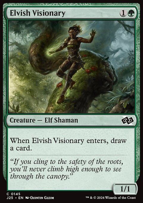 Elvish Visionary, Foundations Jumpstart #145, Magic: The Gathering card
