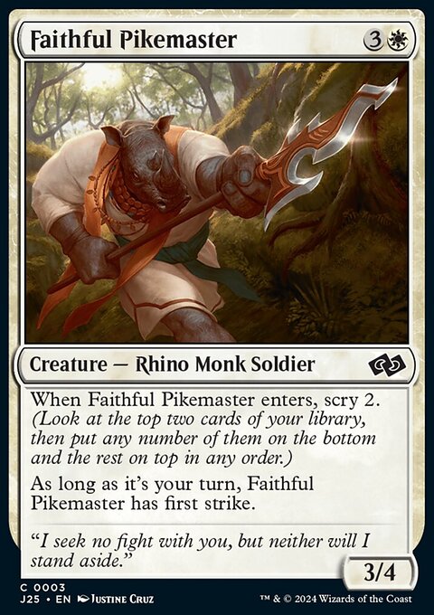 Faithful Pikemaster, Foundations Jumpstart #3, Magic: The Gathering card