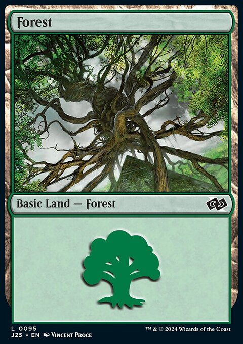 Forest, Foundations Jumpstart #95, Magic: The Gathering card