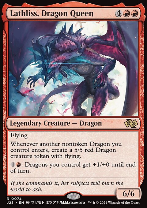 Lathliss, Dragon Queen, Foundations Jumpstart #74, Magic: The Gathering card
