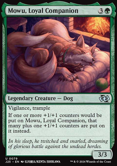 Mowu, Loyal Companion, Foundations Jumpstart #79, Magic: The Gathering card