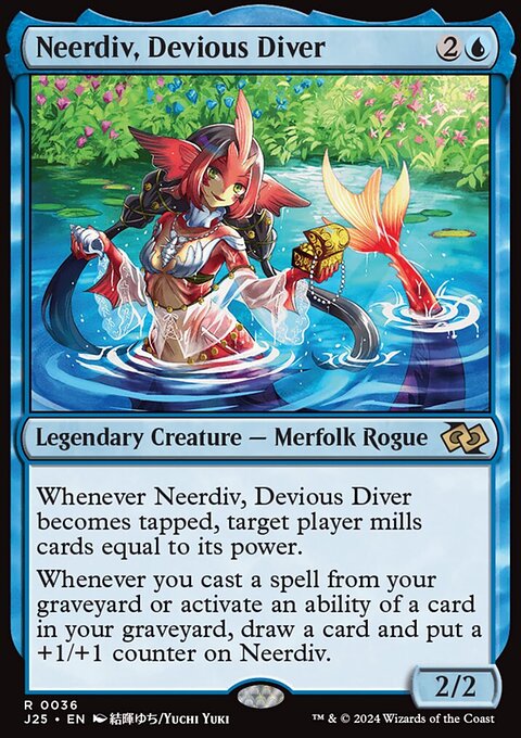 Neerdiv, Devious Diver, Foundations Jumpstart #36, Magic: The Gathering card