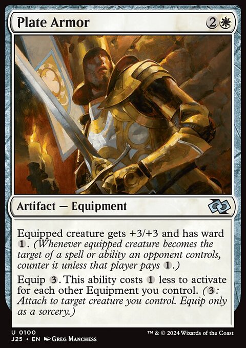 Plate Armor, Foundations Jumpstart #100, Magic: The Gathering card