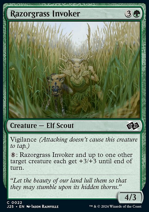 Razorgrass Invoker, Foundations Jumpstart #22, Magic: The Gathering card