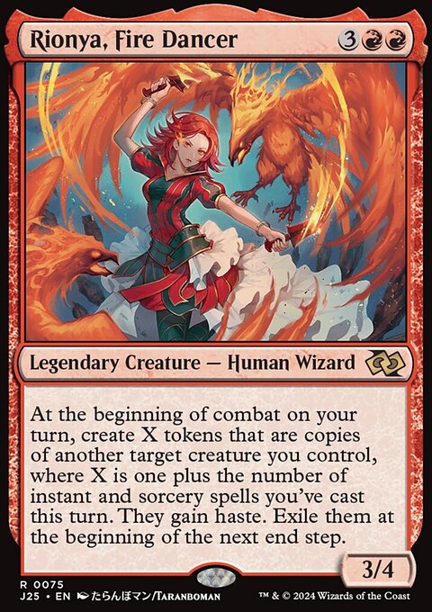 Rionya, Fire Dancer, Foundations Jumpstart #75, Magic: The Gathering card