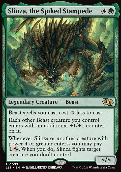 Slinza, the Spiked Stampede, Foundations Jumpstart #55, Magic: The Gathering card