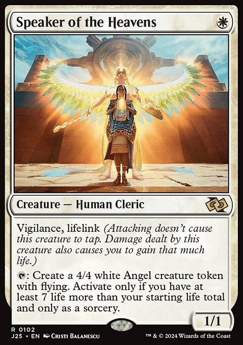 Speaker of the Heavens, Foundations Jumpstart #102, Magic: The Gathering card