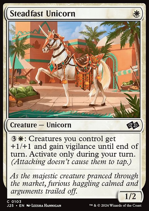 Steadfast Unicorn, Foundations Jumpstart #103, Magic: The Gathering card