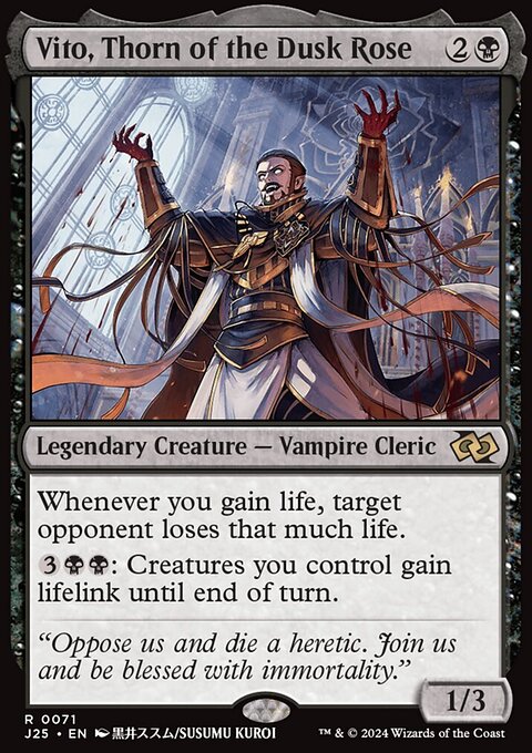 Vito, Thorn of the Dusk Rose, Foundations Jumpstart #71, Magic: The Gathering card