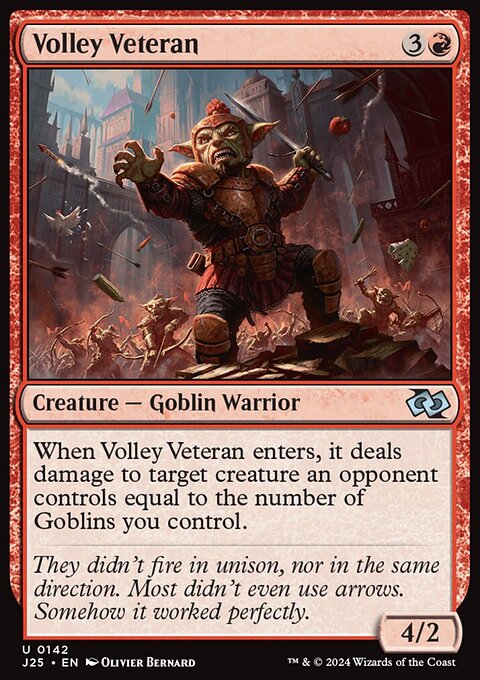 Volley Veteran, Foundations Jumpstart #142, Magic: The Gathering card