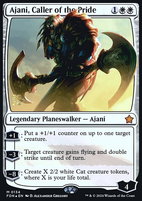 Ajani, Caller of the Pride, Foundations Promos #134s, Magic: The Gathering card