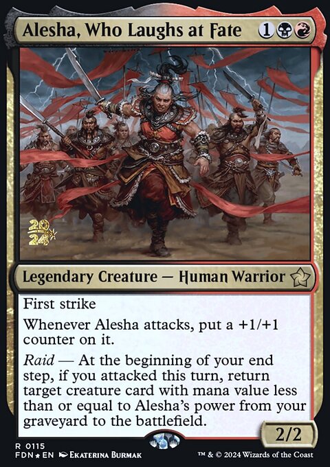 Alesha, Who Laughs at Fate, Foundations Promos #115s, Magic: The Gathering card