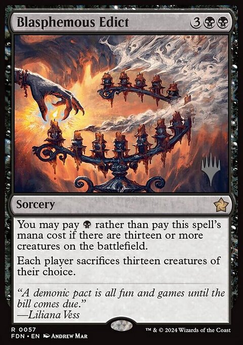 Blasphemous Edict, Foundations Promos #57p, Magic: The Gathering card