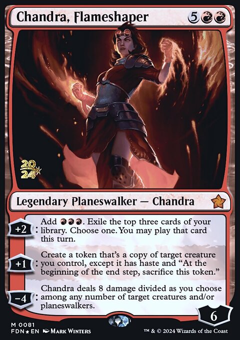 Chandra, Flameshaper, Foundations Promos #81s, Magic: The Gathering card