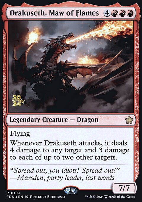 Drakuseth, Maw of Flames, Foundations Promos #193s, Magic: The Gathering card