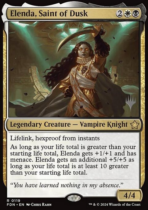 Elenda, Saint of Dusk, Foundations Promos #119p, Magic: The Gathering card