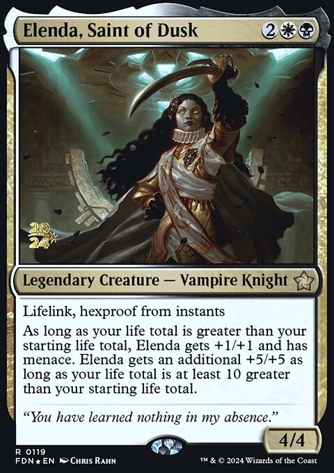 Elenda, Saint of Dusk, Foundations Promos #119s, Magic: The Gathering card