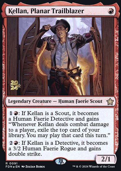 Kellan, Planar Trailblazer, Foundations Promos #91s, Magic: The Gathering card