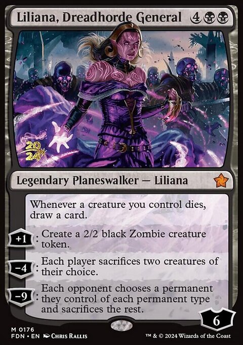 Liliana, Dreadhorde General, Foundations Promos #176s, Magic: The Gathering card