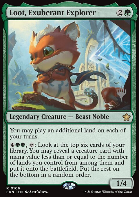 Loot, Exuberant Explorer, Foundations Promos #106p, Magic: The Gathering card