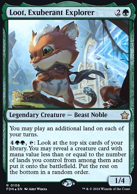 Loot, Exuberant Explorer, Foundations Promos #106s, Magic: The Gathering card