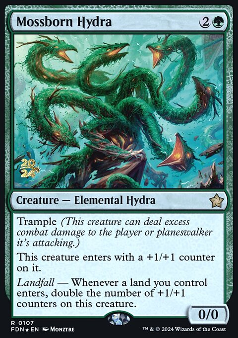 Mossborn Hydra, Foundations Promos #107s, Magic: The Gathering card