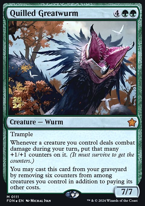 Quilled Greatwurm, Foundations Promos #111s, Magic: The Gathering card