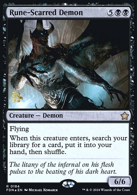 Rune-Scarred Demon, Foundations Promos #184s, Magic: The Gathering card