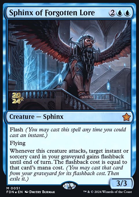 Sphinx of Forgotten Lore, Foundations Promos #51s, Magic: The Gathering card